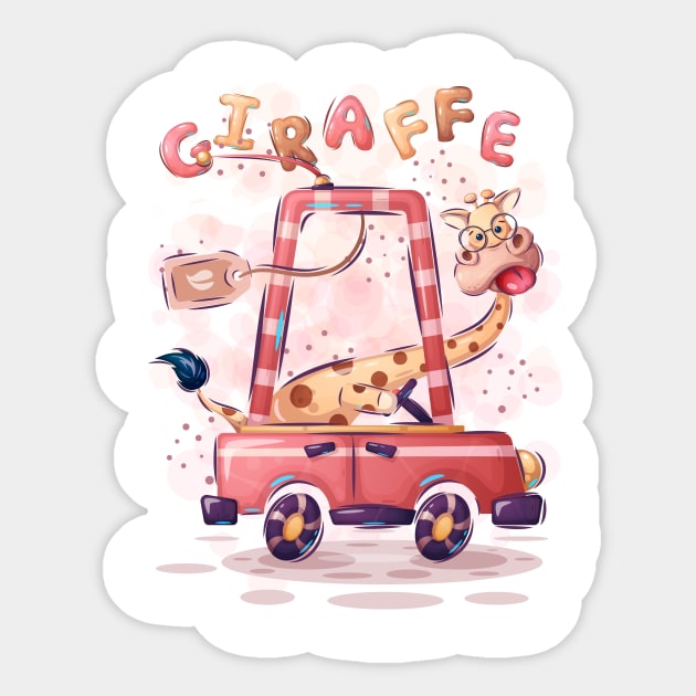 Giraffe travel Sticker by NoonDesign